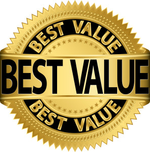 Best value golden label, vector illustration